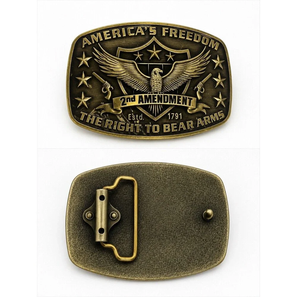 WESTERN BELT BUCKLE 2ND. AMENDMENT AMERICAN FREEDOM MEN/WOMEN